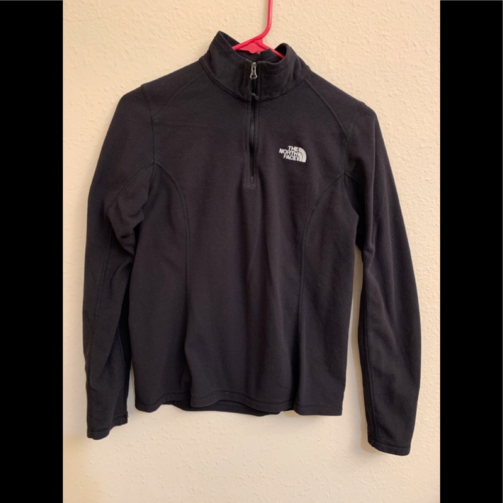 The North Face Womens Pullover Size Medium 1/4 Zip Polartec Fleece Black